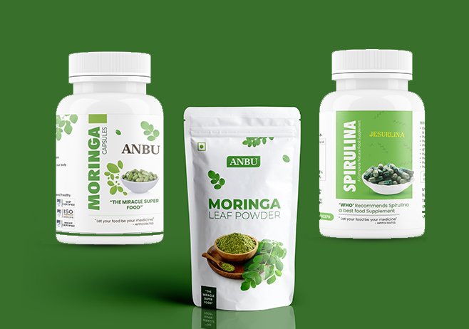  Organic Moringa Leaf Capsules | Spirulina Capsules | Moringa Leaf Powder - Anbu Agencies
